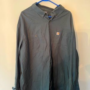 3xl Forest-Green Carhartt Heavyweight Work-Wear Button up long sleeve shirt.